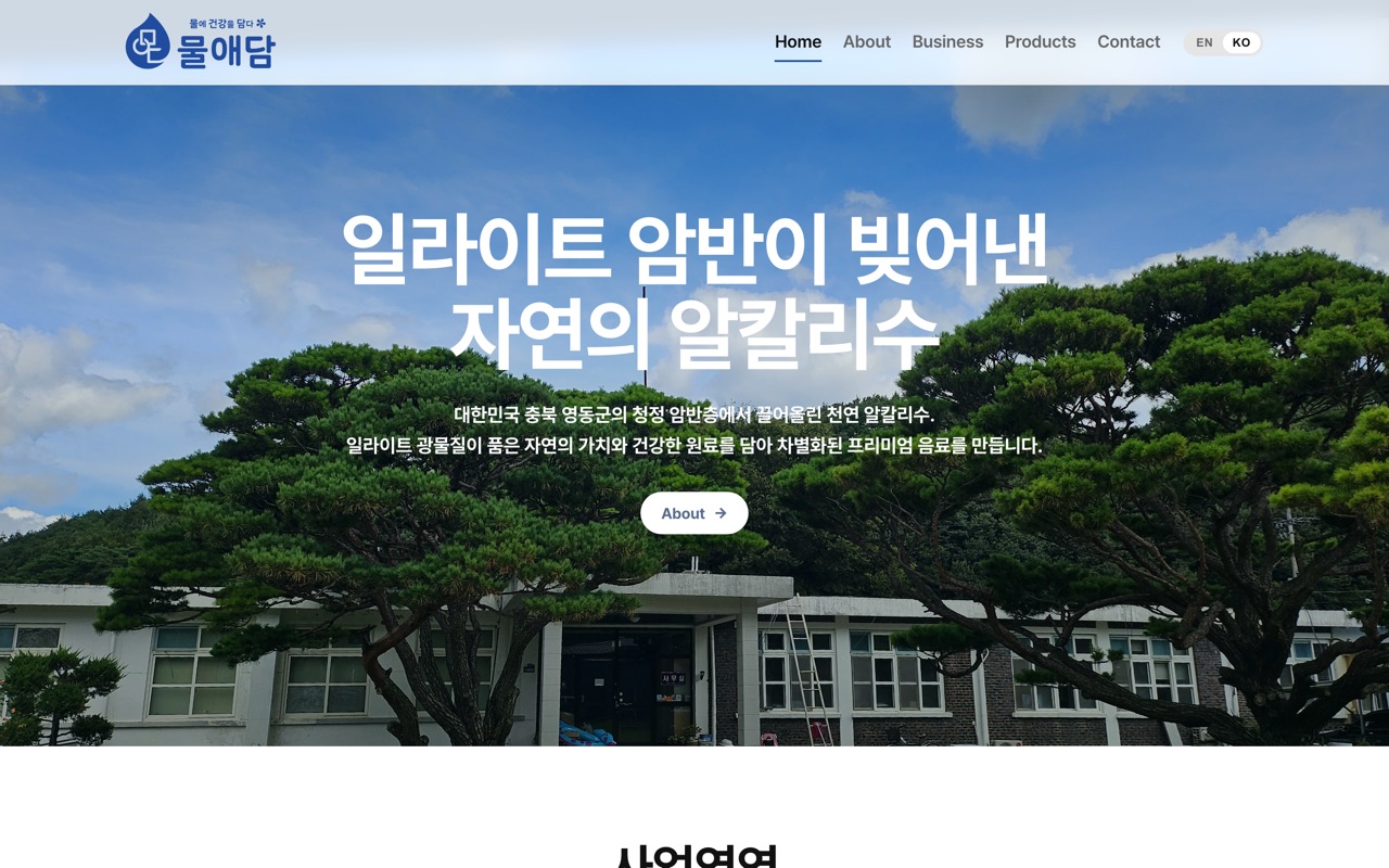 물애담 홈페이지 제작 사례
